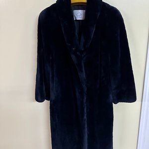 Vintage 90s women's Navy Blue Real Sheared Beaver Coat size Small